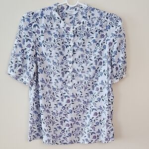 Lucky Brand Blue Floral Women's Shirt